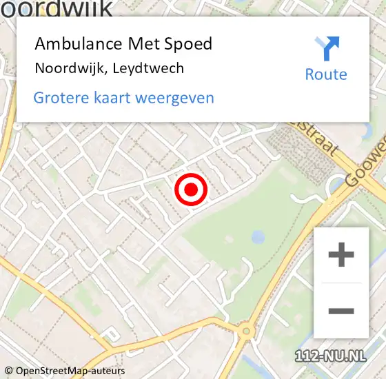 Locatie op kaart van de 112 melding: Ambulance Met Spoed Naar Noordwijk, Leydtwech op 3 april 2022 23:11