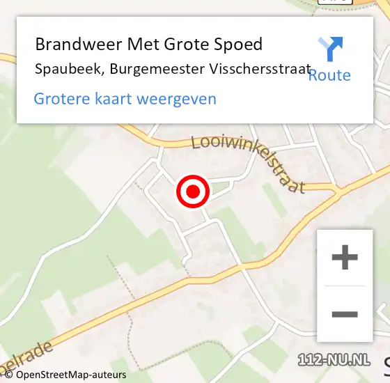 Locatie op kaart van de 112 melding: Brandweer Met Grote Spoed Naar Spaubeek, Burgemeester Visschersstraat op 4 april 2022 00:05