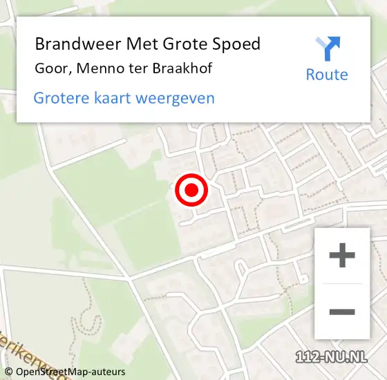 Locatie op kaart van de 112 melding: Brandweer Met Grote Spoed Naar Goor, Menno ter Braakhof op 4 april 2022 03:25