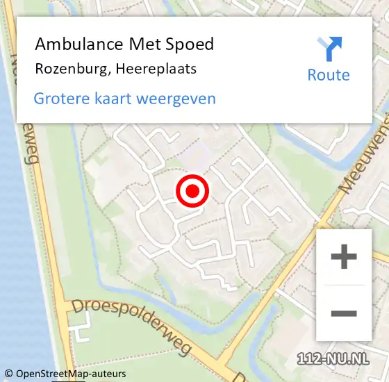 Locatie op kaart van de 112 melding: Ambulance Met Spoed Naar Rozenburg, Heereplaats op 4 april 2022 03:41