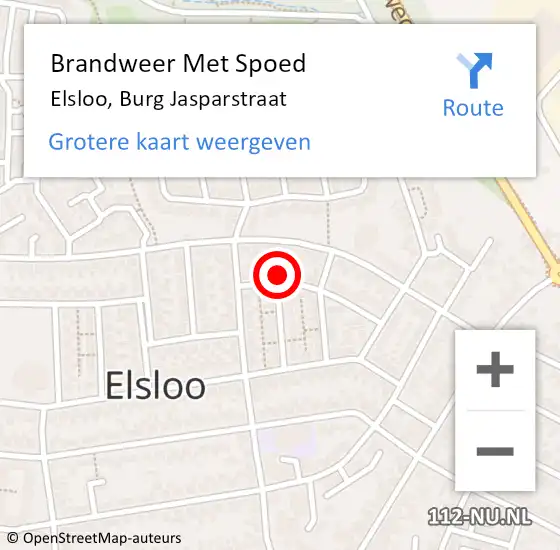 Locatie op kaart van de 112 melding: Brandweer Met Spoed Naar Elsloo, Burg Jasparstraat op 4 april 2022 04:23