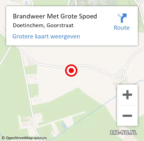 Locatie op kaart van de 112 melding: Brandweer Met Grote Spoed Naar Doetinchem, Goorstraat op 4 april 2022 06:12