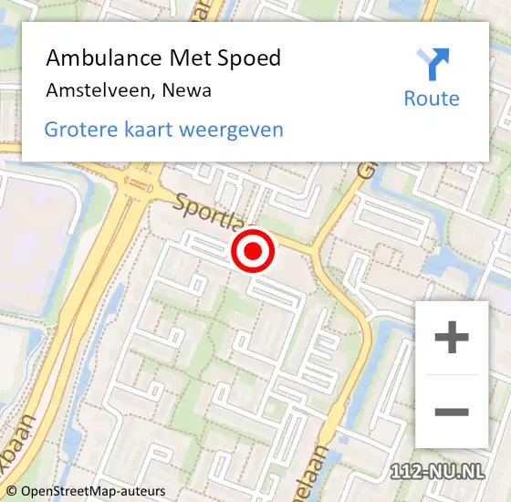 Locatie op kaart van de 112 melding: Ambulance Met Spoed Naar Amstelveen, Newa op 4 april 2022 06:21