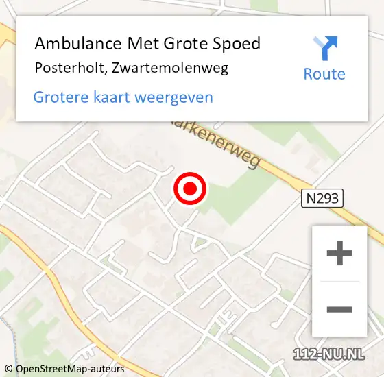 Locatie op kaart van de 112 melding: Ambulance Met Grote Spoed Naar Posterholt, Zwartemolenweg op 4 april 2022 06:59