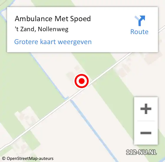 Locatie op kaart van de 112 melding: Ambulance Met Spoed Naar 't Zand, Nollenweg op 4 april 2022 07:12