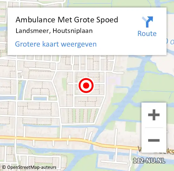 Locatie op kaart van de 112 melding: Ambulance Met Grote Spoed Naar Landsmeer, Houtsniplaan op 4 april 2022 09:27