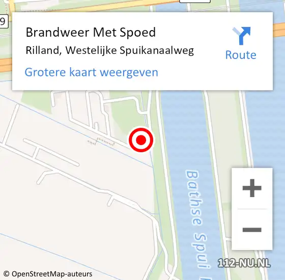 Locatie op kaart van de 112 melding: Brandweer Met Spoed Naar Rilland, Westelijke Spuikanaalweg op 4 april 2022 09:38