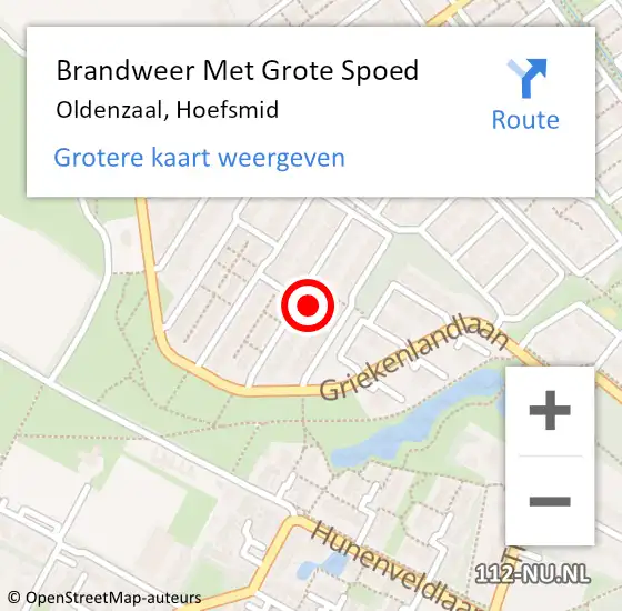 Locatie op kaart van de 112 melding: Brandweer Met Grote Spoed Naar Oldenzaal, Hoefsmid op 4 april 2022 09:47