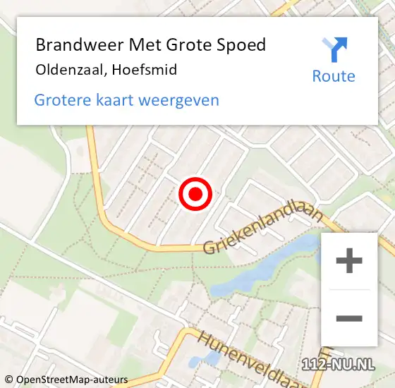 Locatie op kaart van de 112 melding: Brandweer Met Grote Spoed Naar Oldenzaal, Hoefsmid op 4 april 2022 09:56