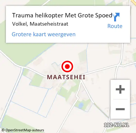 Locatie op kaart van de 112 melding: Trauma helikopter Met Grote Spoed Naar Volkel, Maatseheistraat op 4 april 2022 10:06