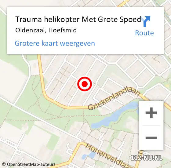 Locatie op kaart van de 112 melding: Trauma helikopter Met Grote Spoed Naar Oldenzaal, Hoefsmid op 4 april 2022 10:11
