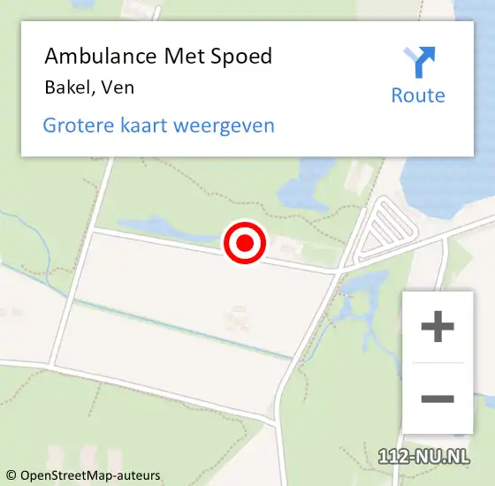 Locatie op kaart van de 112 melding: Ambulance Met Spoed Naar Bakel, Ven op 4 april 2022 10:23