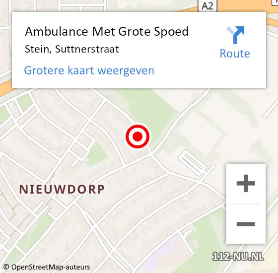 Locatie op kaart van de 112 melding: Ambulance Met Grote Spoed Naar Stein, Suttnerstraat op 13 juli 2014 09:38