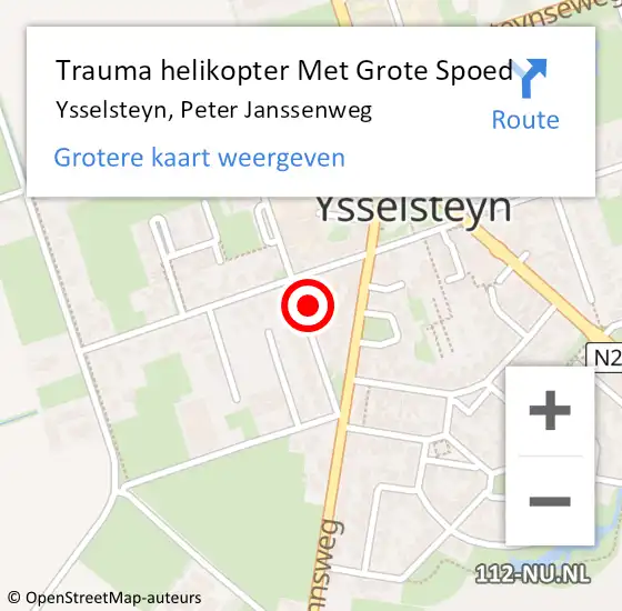 Locatie op kaart van de 112 melding: Trauma helikopter Met Grote Spoed Naar Ysselsteyn, Peter Janssenweg op 4 april 2022 11:27