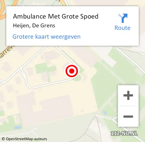 Locatie op kaart van de 112 melding: Ambulance Met Grote Spoed Naar Heijen, De Grens op 4 april 2022 11:29
