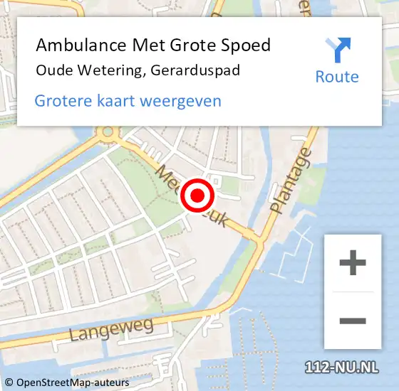 Locatie op kaart van de 112 melding: Ambulance Met Grote Spoed Naar Oude Wetering, Gerarduspad op 4 april 2022 11:51