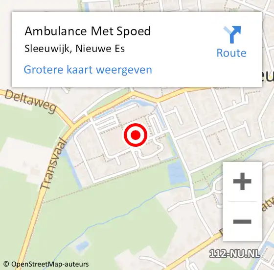 Locatie op kaart van de 112 melding: Ambulance Met Spoed Naar Sleeuwijk, Nieuwe Es op 4 april 2022 12:45
