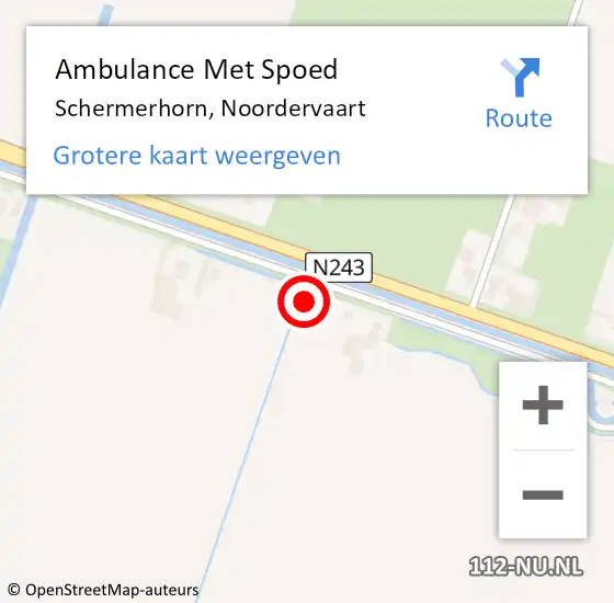 Locatie op kaart van de 112 melding: Ambulance Met Spoed Naar Schermerhorn, Noordervaart op 4 april 2022 13:05