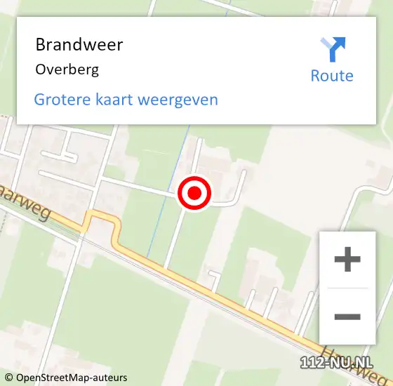 Locatie op kaart van de 112 melding: Brandweer Overberg op 4 april 2022 13:17