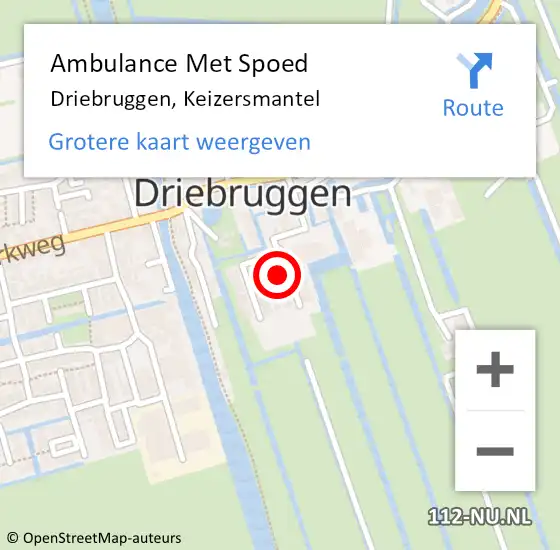 Locatie op kaart van de 112 melding: Ambulance Met Spoed Naar Driebruggen, Keizersmantel op 4 april 2022 13:21