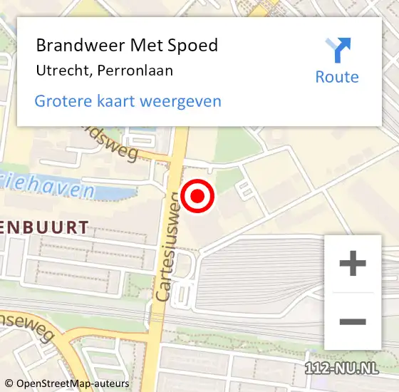 Locatie op kaart van de 112 melding: Brandweer Met Spoed Naar Utrecht, Perronlaan op 4 april 2022 13:23