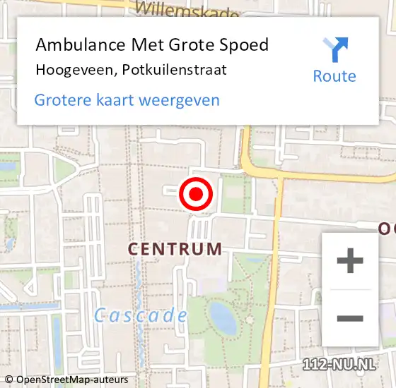 Locatie op kaart van de 112 melding: Ambulance Met Grote Spoed Naar Hoogeveen op 4 april 2022 14:07
