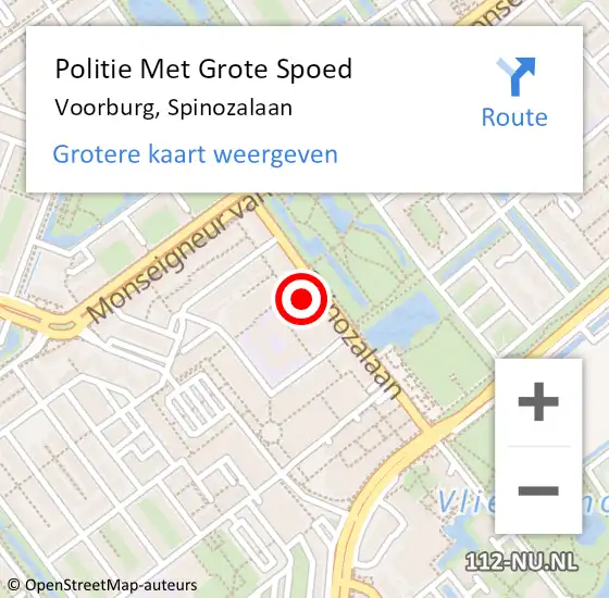 Locatie op kaart van de 112 melding: Politie Met Grote Spoed Naar Voorburg, Spinozalaan op 4 april 2022 14:16