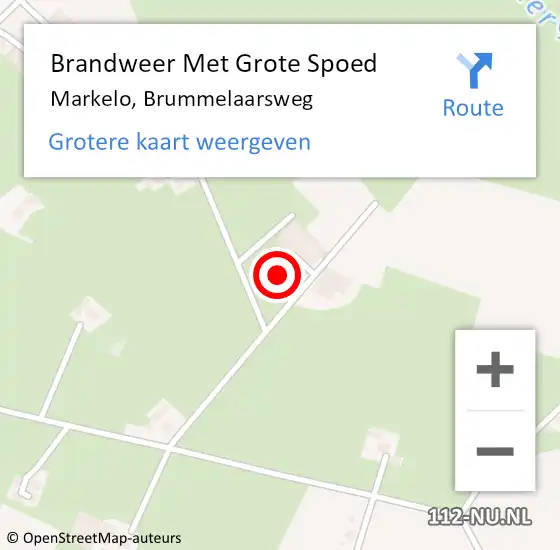 Locatie op kaart van de 112 melding: Brandweer Met Grote Spoed Naar Markelo, Brummelaarsweg op 4 april 2022 14:17