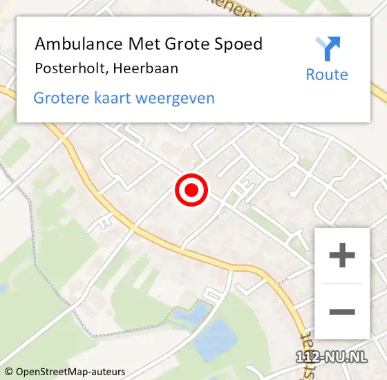 Locatie op kaart van de 112 melding: Ambulance Met Grote Spoed Naar Posterholt, Heerbaan op 4 april 2022 14:23