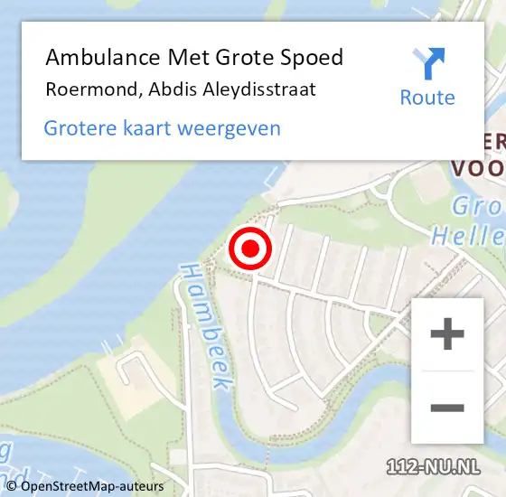 Locatie op kaart van de 112 melding: Ambulance Met Grote Spoed Naar Roermond, Abdis Aleydisstraat op 4 april 2022 15:09