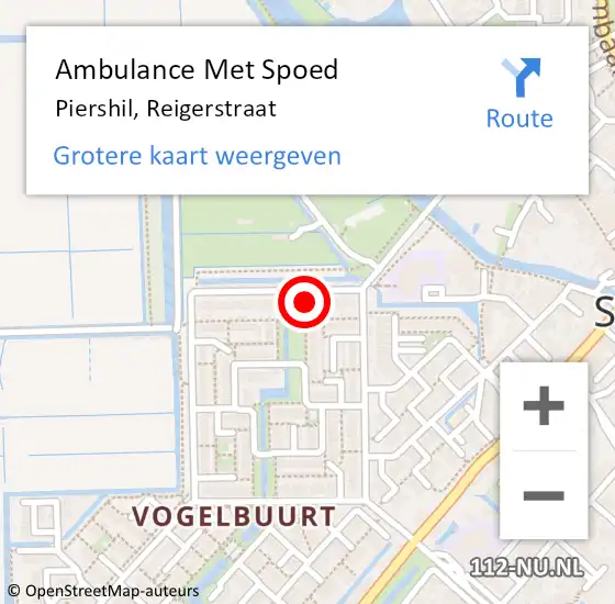 Locatie op kaart van de 112 melding: Ambulance Met Spoed Naar Piershil, Reigerstraat op 4 april 2022 15:22