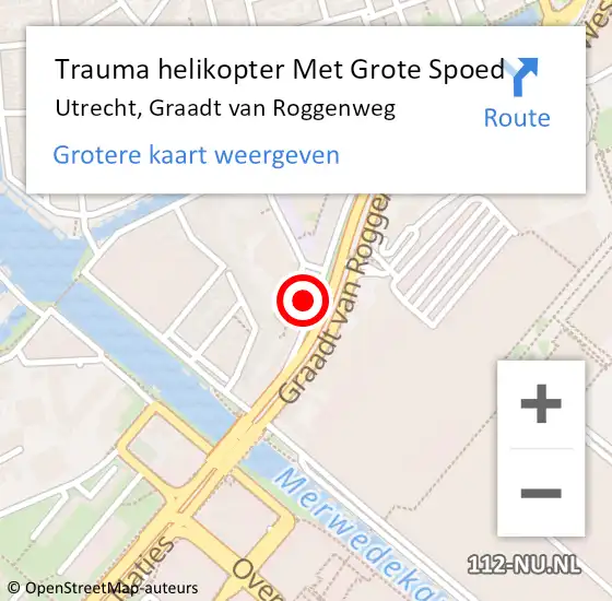 Locatie op kaart van de 112 melding: Trauma helikopter Met Grote Spoed Naar Utrecht, Graadt van Roggenweg op 4 april 2022 15:28