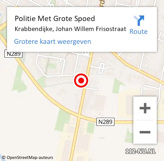 Locatie op kaart van de 112 melding: Politie Met Grote Spoed Naar Krabbendijke, Johan Willem Frisostraat op 4 april 2022 17:37