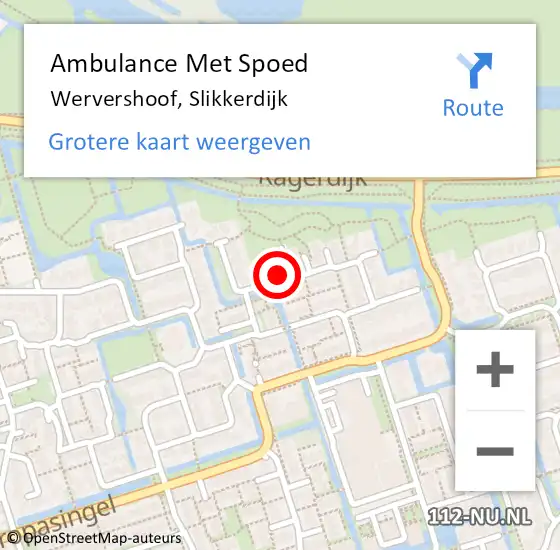 Locatie op kaart van de 112 melding: Ambulance Met Spoed Naar Wervershoof, Slikkerdijk op 4 april 2022 17:40