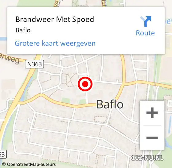 Locatie op kaart van de 112 melding: Brandweer Met Spoed Naar Baflo op 4 april 2022 17:44