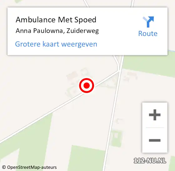 Locatie op kaart van de 112 melding: Ambulance Met Spoed Naar Anna Paulowna, Zuiderweg op 4 april 2022 18:08