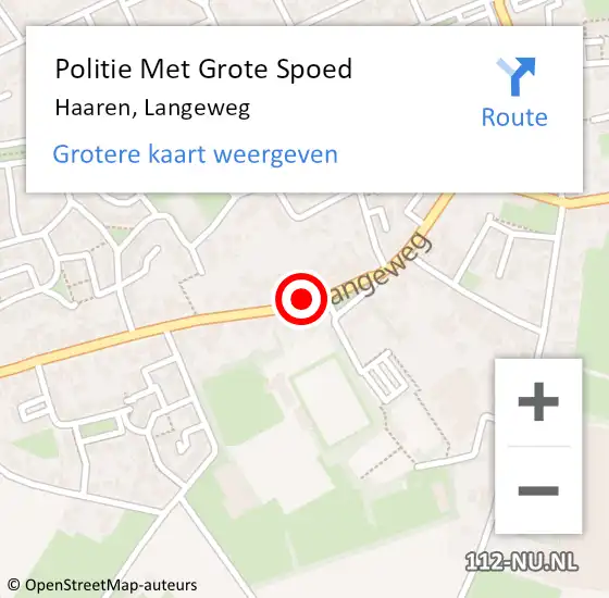 Locatie op kaart van de 112 melding: Politie Met Grote Spoed Naar Haaren, Langeweg op 4 april 2022 18:21