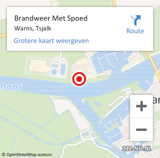 Locatie op kaart van de 112 melding: Brandweer Met Spoed Naar Warns, Tsjalk op 4 april 2022 18:29