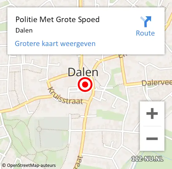 Locatie op kaart van de 112 melding: Politie Met Grote Spoed Naar Dalen op 4 april 2022 18:55