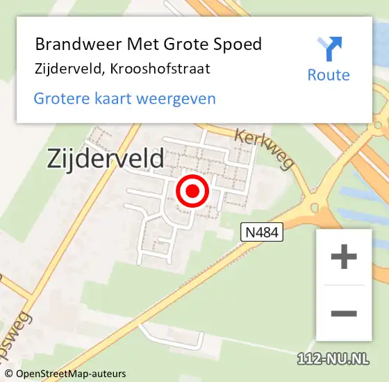 Locatie op kaart van de 112 melding: Brandweer Met Grote Spoed Naar Zijderveld, Krooshofstraat op 4 april 2022 18:59