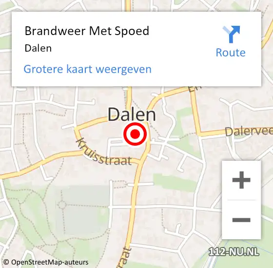 Locatie op kaart van de 112 melding: Brandweer Met Spoed Naar Dalen op 4 april 2022 19:00