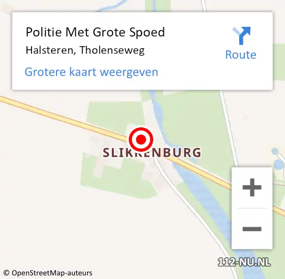 Locatie op kaart van de 112 melding: Politie Met Grote Spoed Naar Halsteren, Tholenseweg op 4 april 2022 19:48