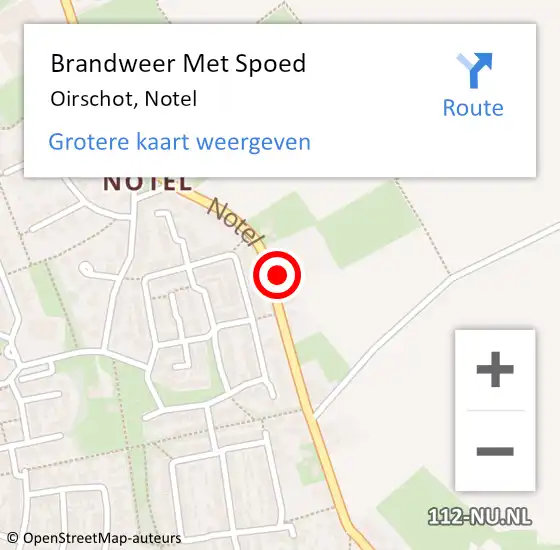 Locatie op kaart van de 112 melding: Brandweer Met Spoed Naar Oirschot, Notel op 4 april 2022 20:32