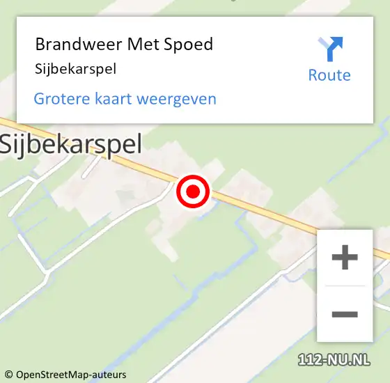 Locatie op kaart van de 112 melding: Brandweer Met Spoed Naar Sijbekarspel op 4 april 2022 20:55