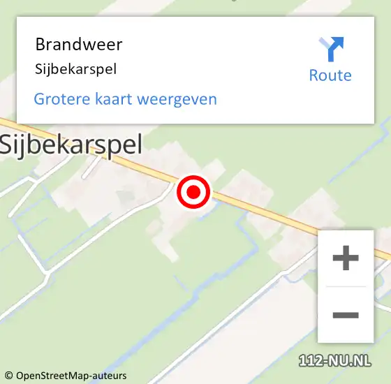 Locatie op kaart van de 112 melding: Brandweer Sijbekarspel op 4 april 2022 21:11