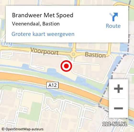 Locatie op kaart van de 112 melding: Brandweer Met Spoed Naar Veenendaal, Bastion op 4 april 2022 23:33