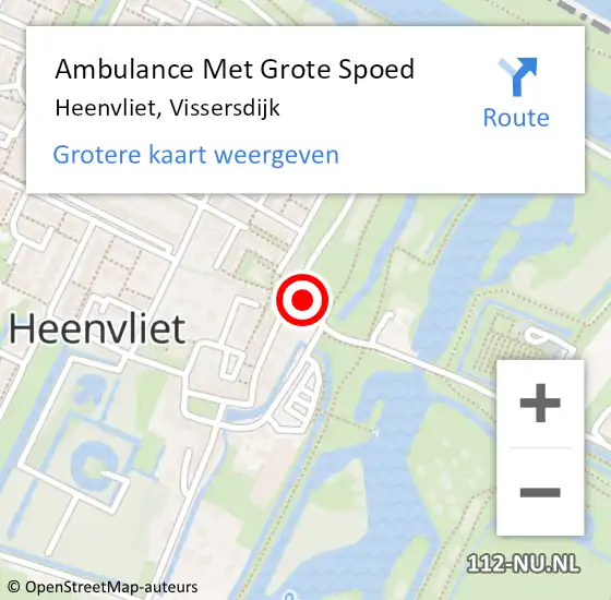 Locatie op kaart van de 112 melding: Ambulance Met Grote Spoed Naar Heenvliet, Vissersdijk op 4 april 2022 23:59