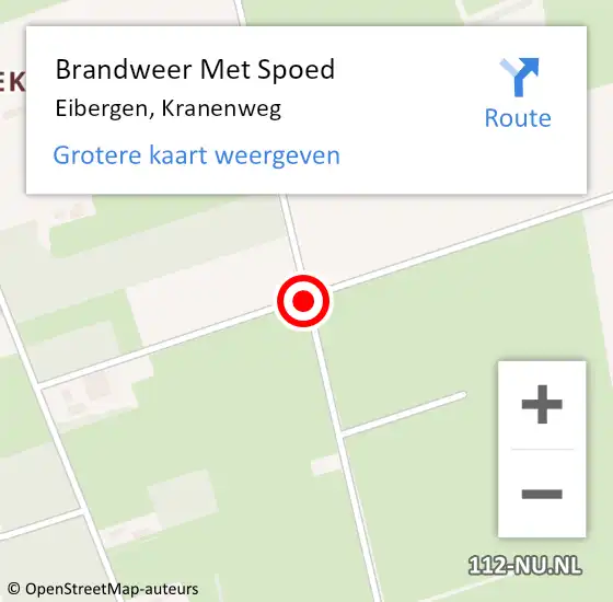 Locatie op kaart van de 112 melding: Brandweer Met Spoed Naar Eibergen, Kranenweg op 13 juli 2014 11:23