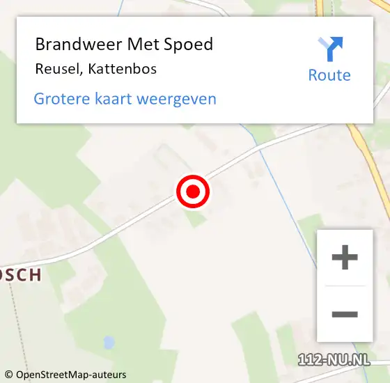 Locatie op kaart van de 112 melding: Brandweer Met Spoed Naar Reusel, Kattenbos op 5 april 2022 06:25