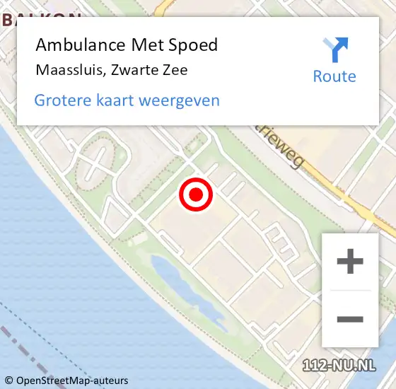 Locatie op kaart van de 112 melding: Ambulance Met Spoed Naar Maassluis, Zwarte Zee op 5 april 2022 07:41